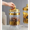 Wholesale plastic golden striped sealed boxes, sundries and grain storage cans, golden edge round sealed cans with LIDS Application Scenario